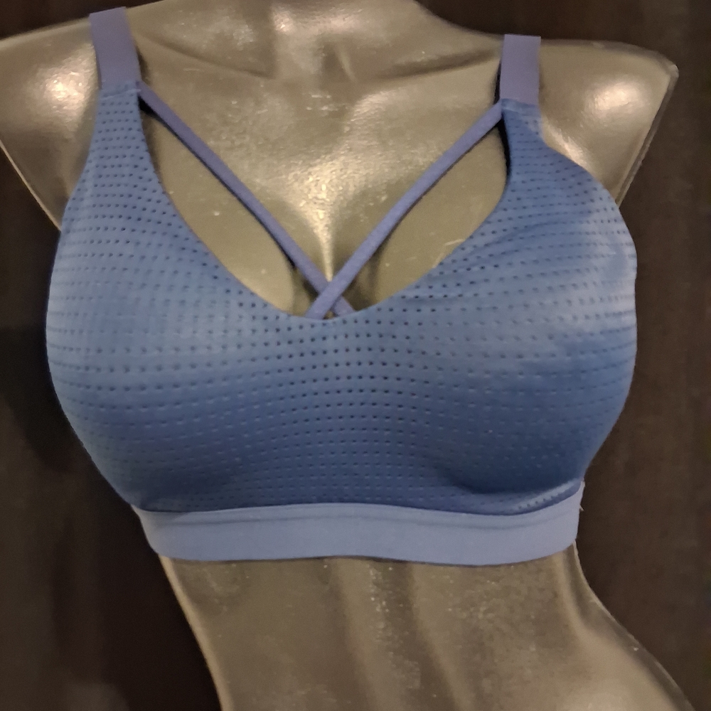 Victorias Secret Blue Strappy Sports Bra 34C